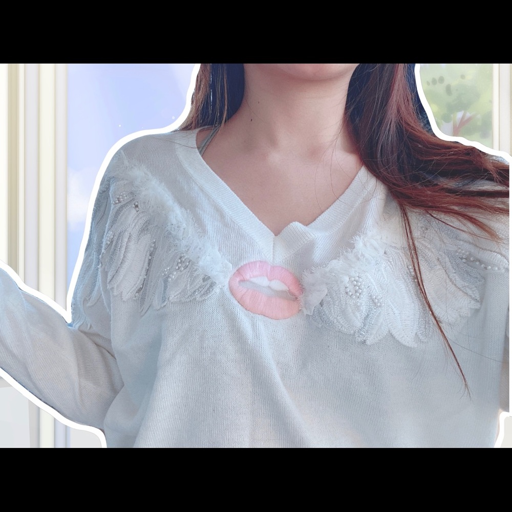 Angel Wings White Sweater